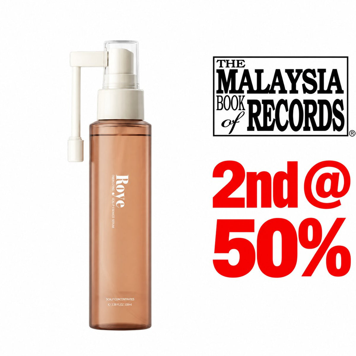 ROYE Energizing Scalp Essence Serum Spray (100ml) — 2nd @ 50% | Malaysia Book of Records