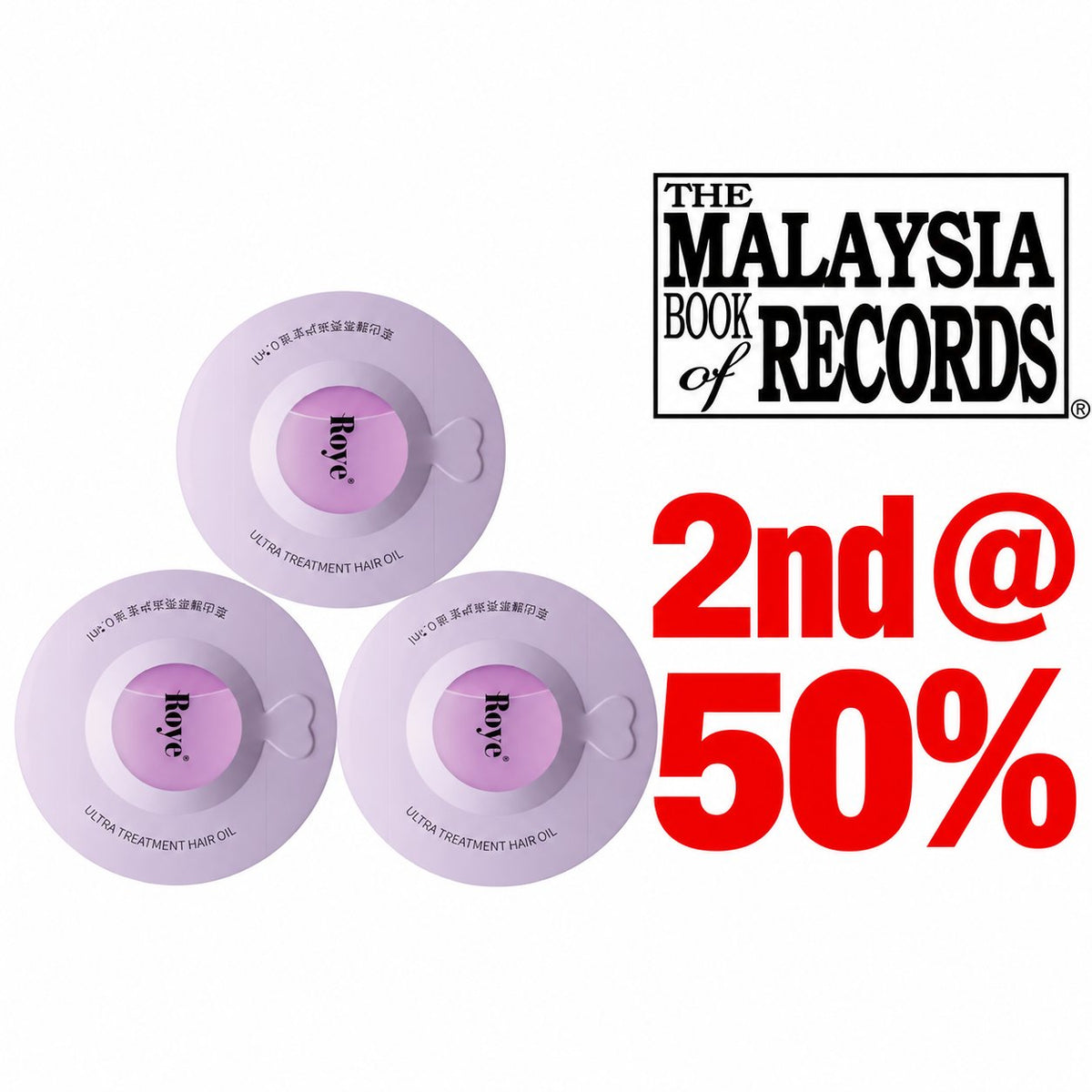 ROYE Hair Care Essential Oil (2.1ml) — 2nd @ 50% | Malaysia Book of Records