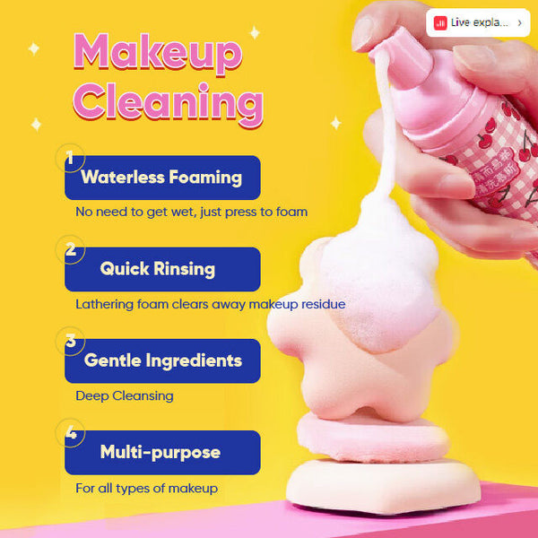 (COCO EXCLUSIVE) AMORTALS x Wiggle Puff Cleansing Mousse Makeup Tools Cleanser (50ml) 尔木萄Wiggle联名清而易举粉扑清洗慕斯 (50ml)-