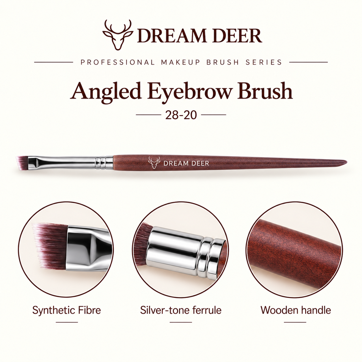 Dream Deer Angled Eyebrow Brush — Professional Series 28-20 — material details
