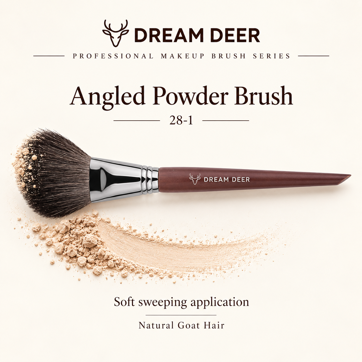 Dream Deer Angled Powder Brush — Professional Series 28-1 — application