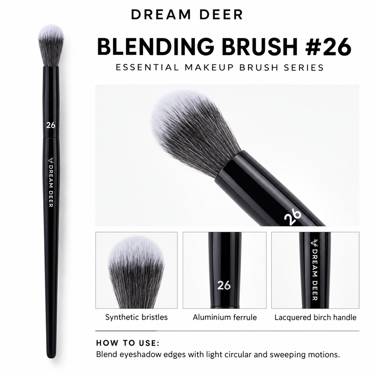 Dream Deer Blending Brush #26 details and materials