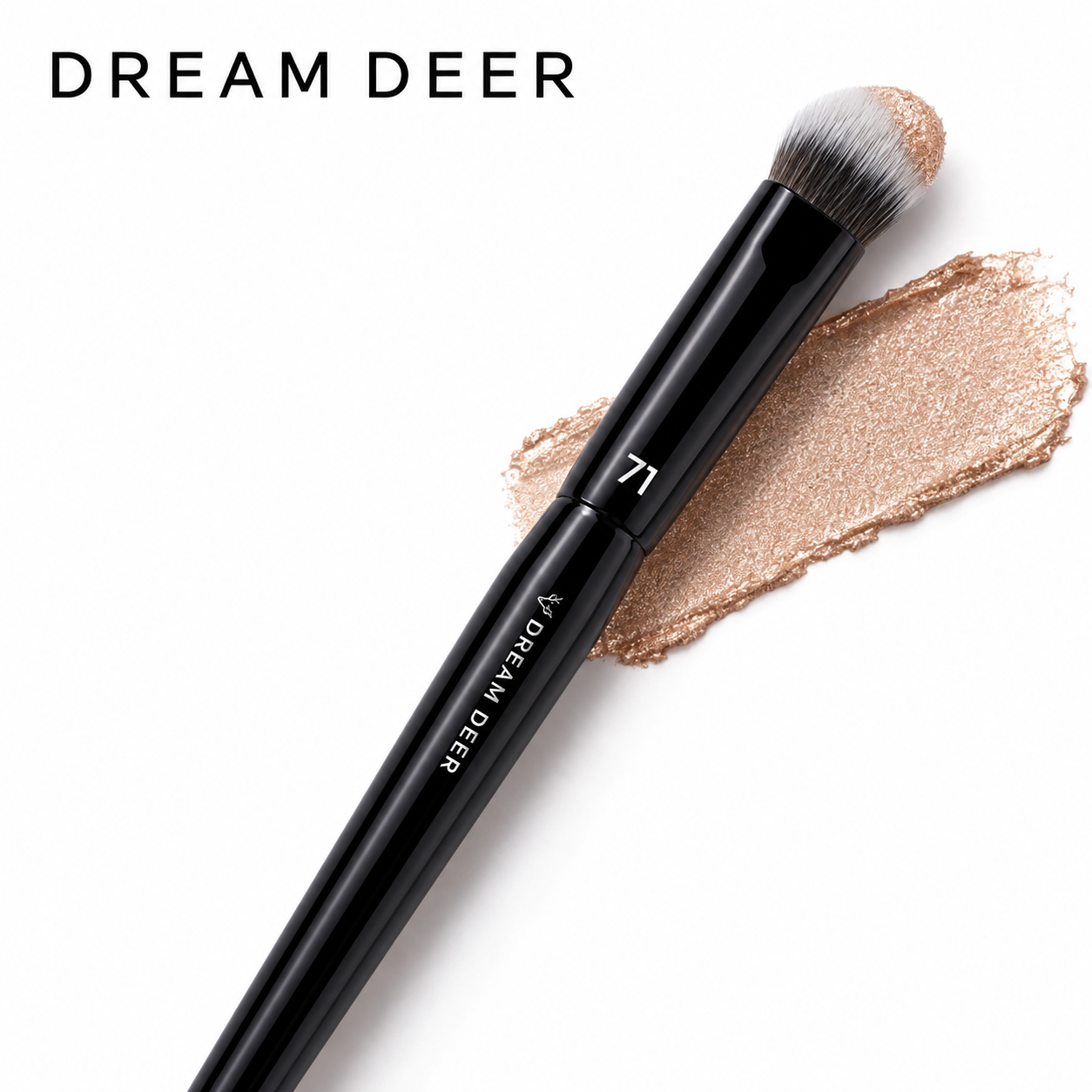 Dream Deer Angled Cream Eyeshadow Brush #71 texture and application