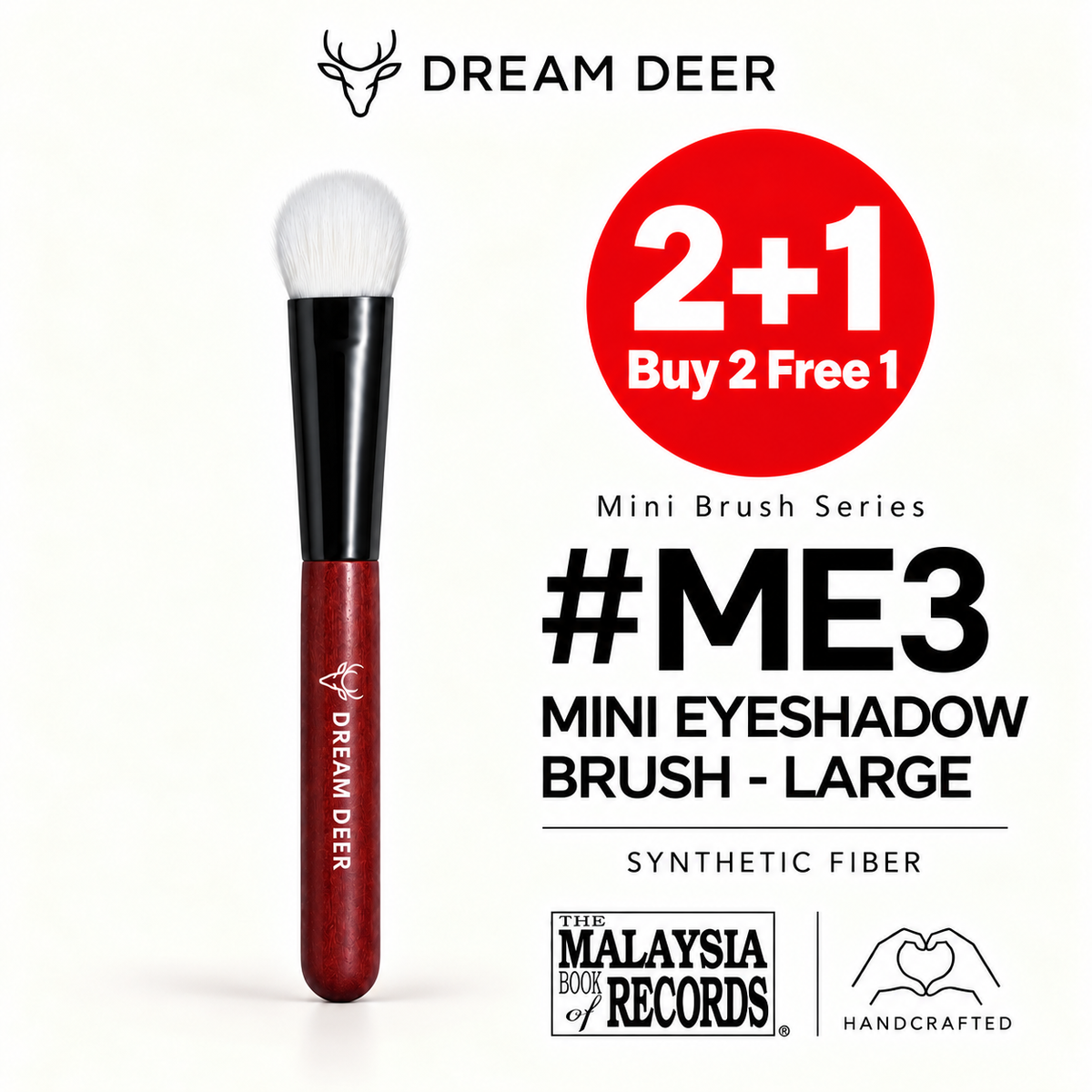 Dream Deer #ME3 MINI EYESHADOW BRUSH - LARGE — SYNTHETIC FIBER — Buy 2 Free 1 cover