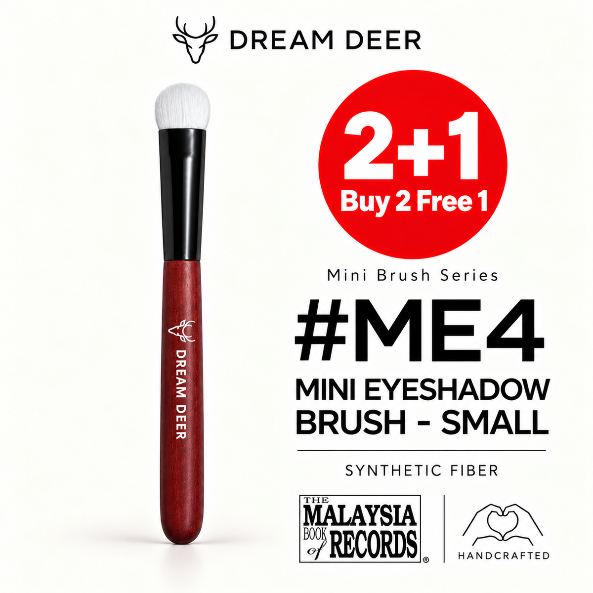 Dream Deer #ME4 MINI EYESHADOW BRUSH - SMALL — SYNTHETIC FIBER — Buy 2 Free 1 cover