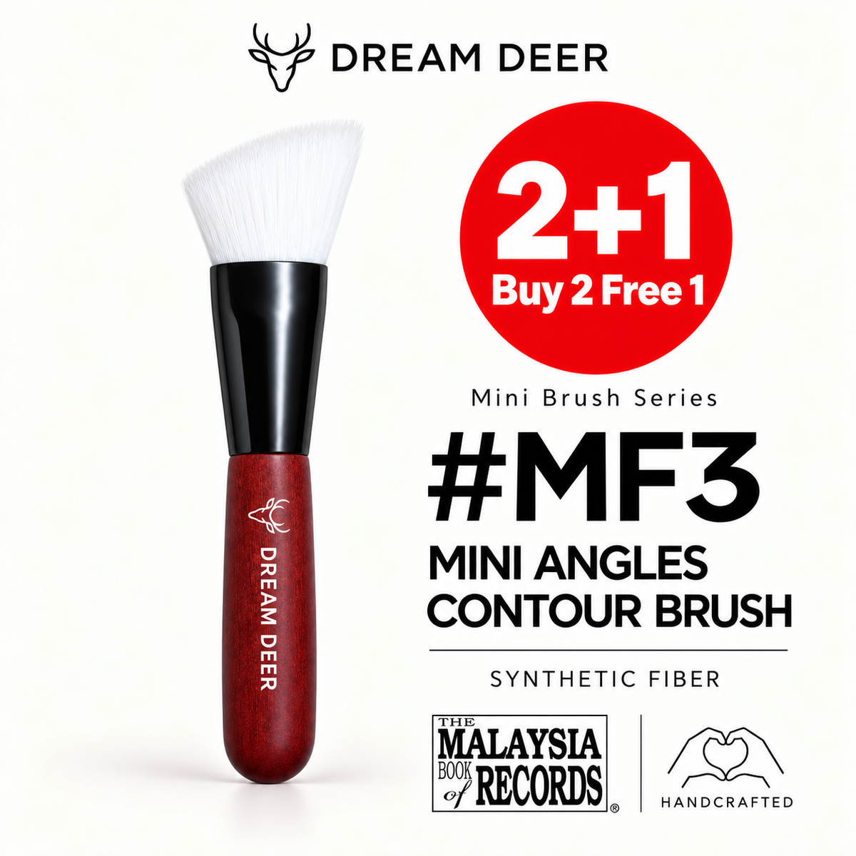 Dream Deer #MF3 MINI ANGLES CONTOUR BRUSH — SYNTHETIC FIBER — Buy 2 Free 1 cover
