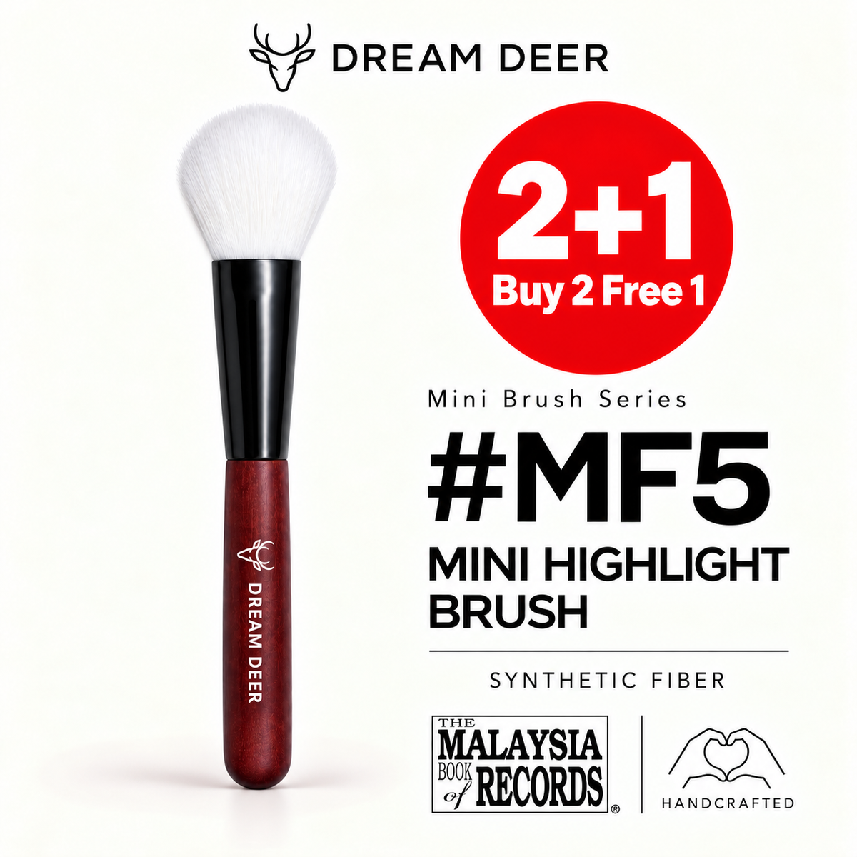 Dream Deer #MF5 MINI HIGHLIGHT BRUSH — SYNTHETIC FIBER — Buy 2 Free 1 cover
