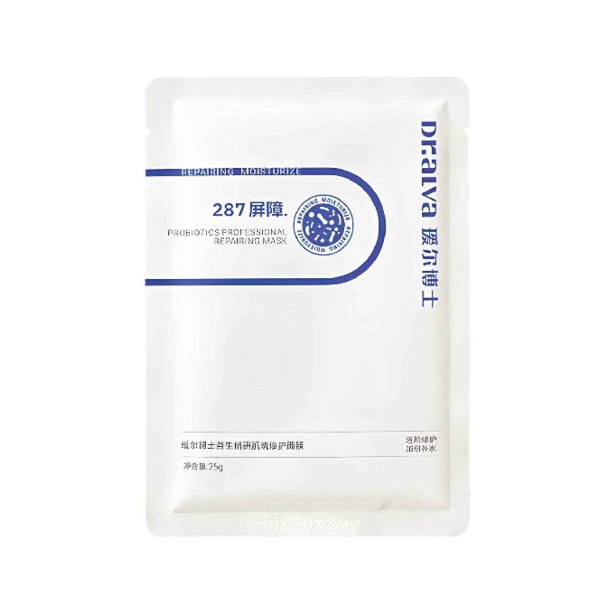 Dr. Alva 287 Probiotics Professional Repairing Mask 25g on white background