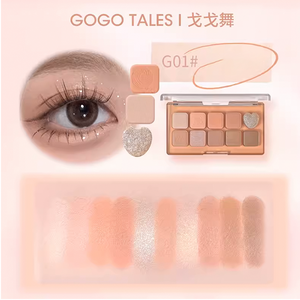 GOGO TALES Sweet Misty 10 Color Eyeshadow Palette Highlight Blush Gogotales 戈戈舞甜心朦雾十色眼影盘 腮红高光一体盘