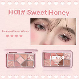 HOLD LIVE Small Pink Frame Nine-Color Eyeshadow Palette Holdlive 小粉框九色眼影盘