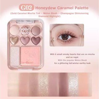 GOGO TALES All In One Sweet Heart Eyeshadow Blush Highlighter Gogotales 戈戈舞爱心眼影盘贴贴甜心腮红眼影盘