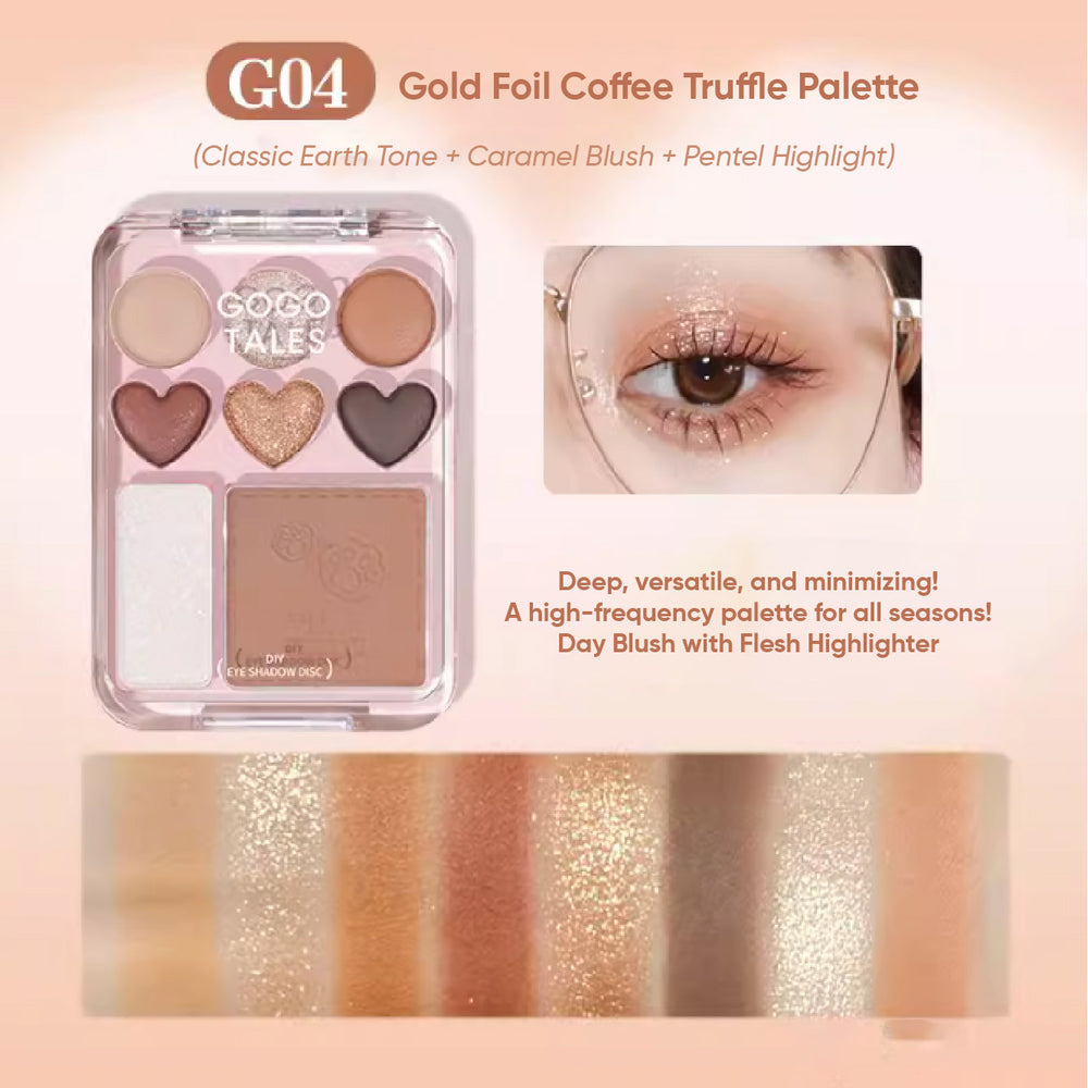 GOGO TALES All In One Sweet Heart Eyeshadow Blush Highlighter Gogotales 戈戈舞爱心眼影盘贴贴甜心腮红眼影盘