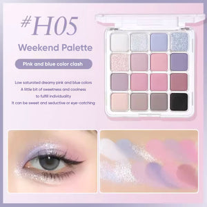 HOLD LIVE Checkered 16-Color Eyeshadow Palette Holdlive 方格16色眼影盘粉棕色眼影