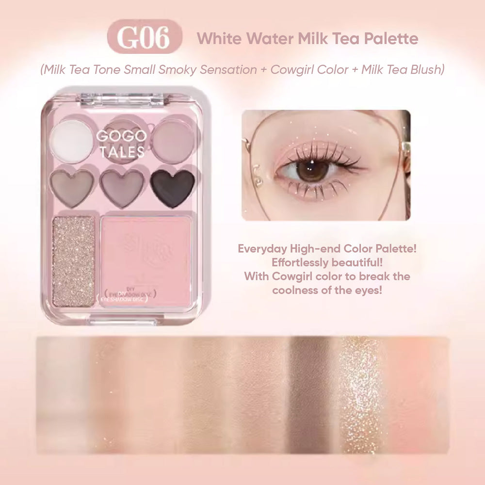 GOGO TALES All In One Sweet Heart Eyeshadow Blush Highlighter Gogotales 戈戈舞爱心眼影盘贴贴甜心腮红眼影盘