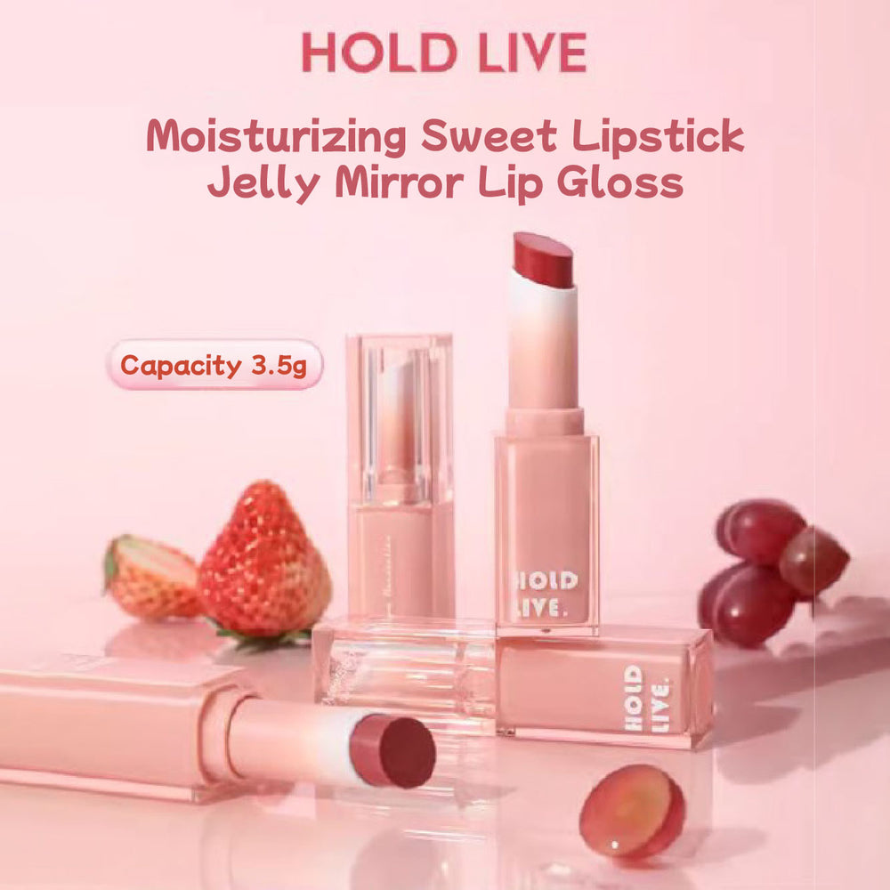 HOLD LIVE Moisturizing Sweet Jelly Lipstick Mirror Lip Gloss Holdlive 透润沁甜唇膏 果冻口红冻水光镜面唇釉 固体唇蜜滋润