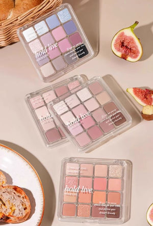 HOLD LIVE Checkered 16-Color Eyeshadow Palette Holdlive 方格16色眼影盘粉棕色眼影