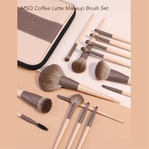 MSQ Coffee Latte Makeup Brush Set 支奶咖化妆刷套装全套 (15 Pcs)