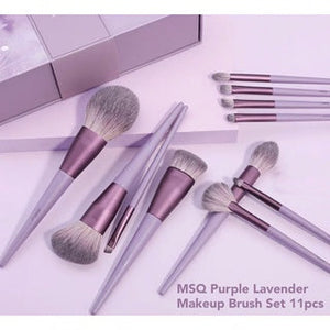 MSQ Purple Lavender Makeup Brush Set 魅丝蔻11支薰衣草化妆刷套装全套 (11 Pcs)