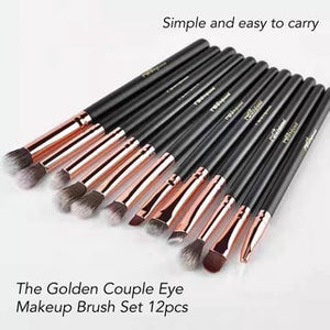 MSQ The Golden Couple Eye Makeup Brush Set 12pcs 魅丝蔻金童玉女12支眼部化妆刷套装全套