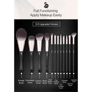 MSQ Black Cat Makeup Brush Set 魅丝蔻12支黑猫化妆刷套装全套 (12 Pcs)