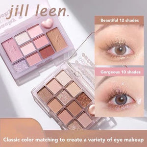 JILL LEEN Pretty & Beauty 12 Shades Eyeshadow Palette Jillleen 12色哑光奶茶眼影盘