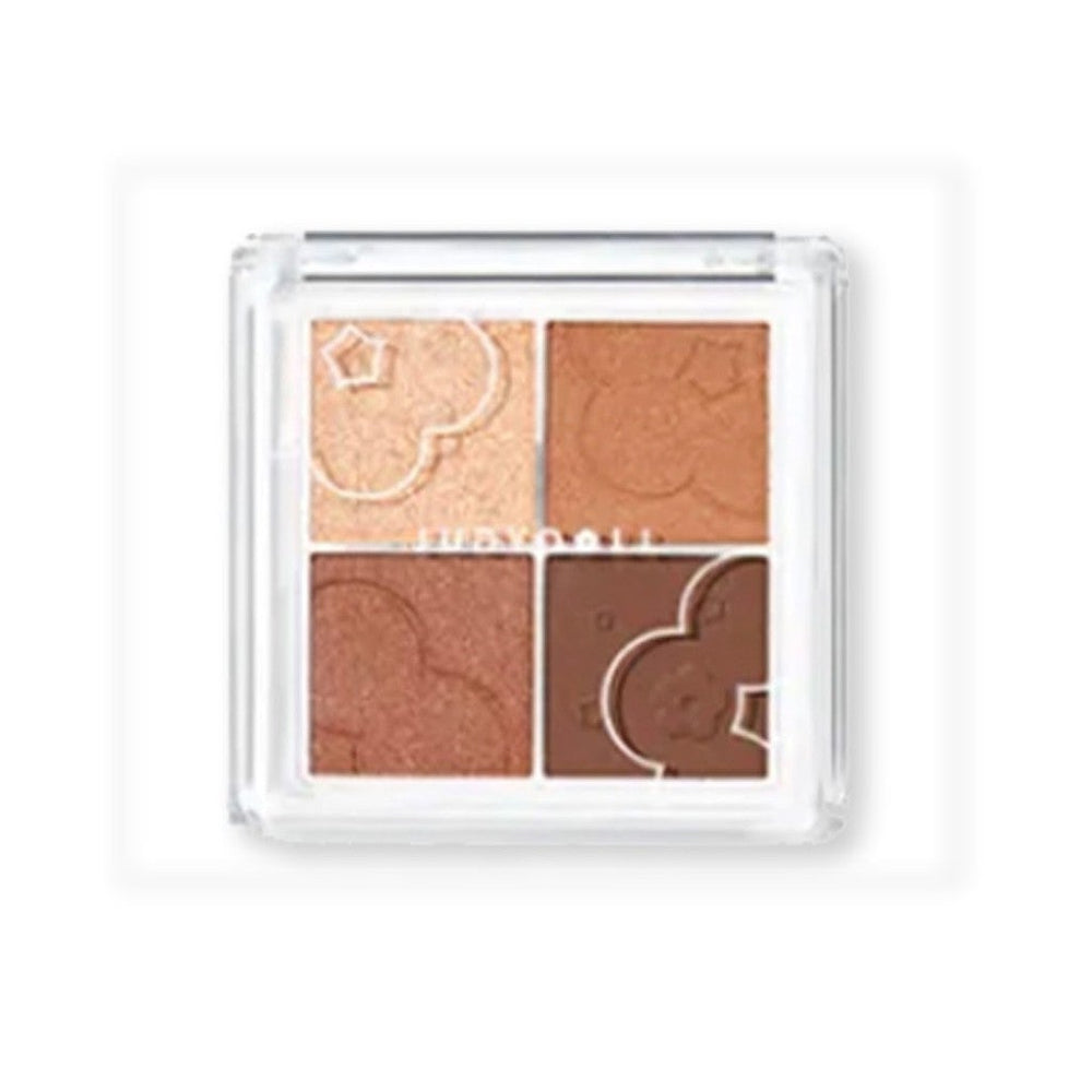 JUDYDOLL Flora Soft Cloud Series Eyeshadow Palette Judydoll 橘朵小花系列云朵4色眼影盘 朵朵盘奶茶盘大地盘 - 4 Shades