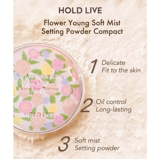 HOLD LIVE Flower Young Soft Mist Setting Powder Compact Holdlive 花漾柔雾粉饼