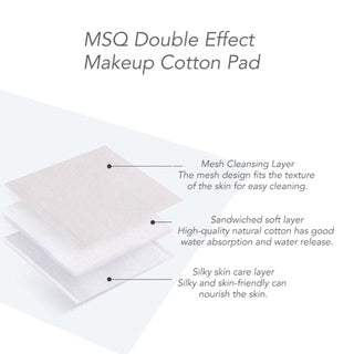 MSQ Double Effect Makeup Cotton Pad 魅丝蔻双面化妆棉卸妆棉 50 Pcs