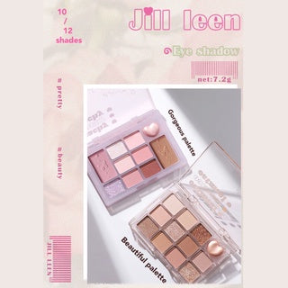 JILL LEEN Pretty & Beauty 12 Shades Eyeshadow Palette Jillleen 12色哑光奶茶眼影盘