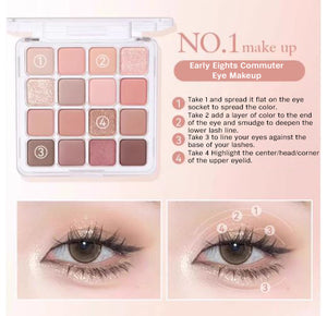 HOLD LIVE Checkered 16-Color Eyeshadow Palette Holdlive 方格16色眼影盘粉棕色眼影