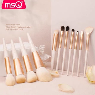 MSQ White Rose Makeup Brush Set 魅丝蔻 11支白玫瑰化妆刷套装全套 (11 Pcs)