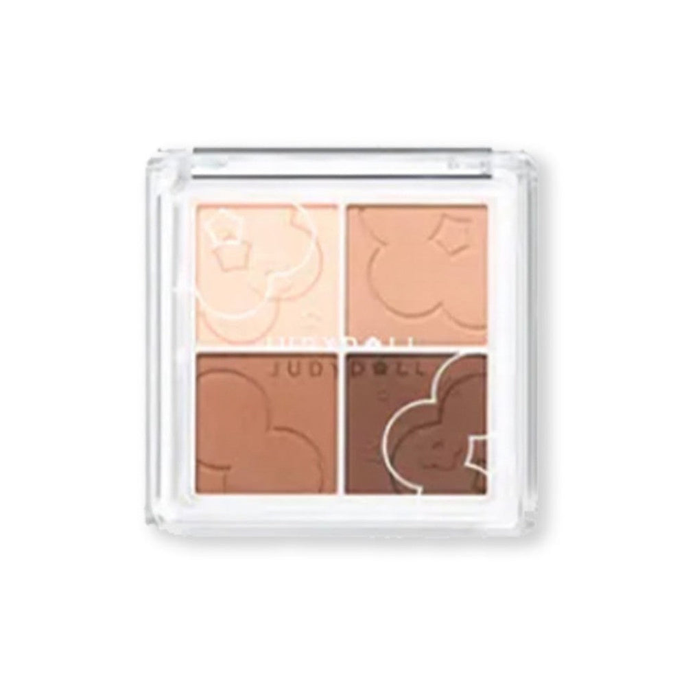 JUDYDOLL Flora Soft Cloud Series Eyeshadow Palette Judydoll 橘朵小花系列云朵4色眼影盘 朵朵盘奶茶盘大地盘 - 4 Shades