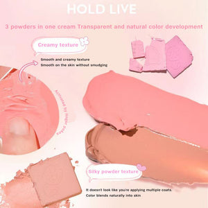 HOLD LIVE Little Pink Frozen Blush Powder Mist 4-Colour Blush Holdlive 小粉冻腮红粉雾四色腮红膏