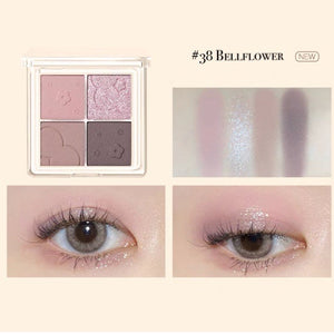 JUDYDOLL Flora Soft Cloud Series Eyeshadow Palette Judydoll 橘朵小花系列云朵4色眼影盘 朵朵盘奶茶盘大地盘 - 4 Shades