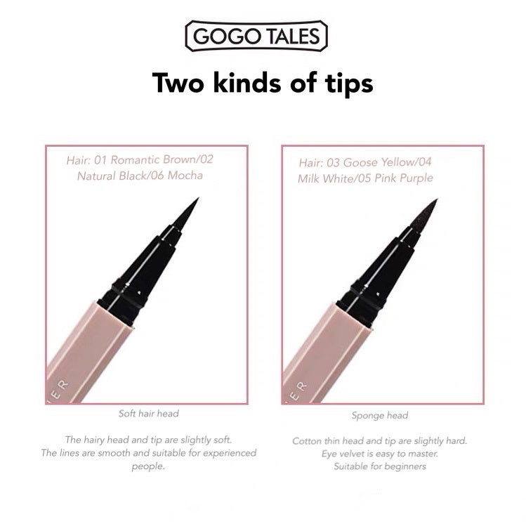 GOGO TALES Fine Makeup Eyeliner Beginner-Friendly Waterproof Long-lasting Gogotales