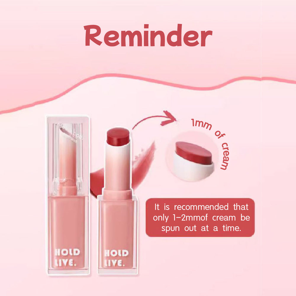 HOLD LIVE Moisturizing Sweet Jelly Lipstick Mirror Lip Gloss Holdlive 透润沁甜唇膏 果冻口红冻水光镜面唇釉 固体唇蜜滋润