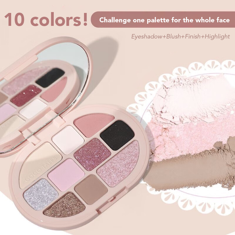 GOGO TALES 10-color Lolita Eyeshadow Palette Gogotales 戈戈舞10色洛丽塔眼影盘高光修容一体盘