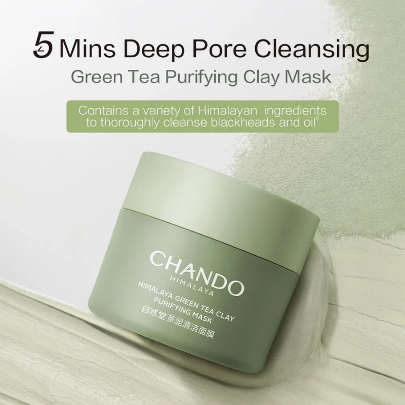 Chando Himalaya Green Tea Clay Pore Cleansing Purifying Mask (100g) 自然堂茶泥清洁面膜 改善黑头角质控油 100g