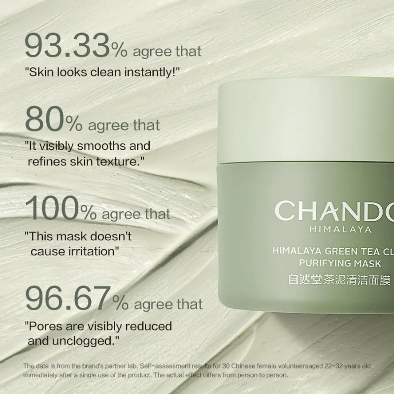 Chando Himalaya Green Tea Clay Pore Cleansing Purifying Mask (100g) 自然堂茶泥清洁面膜 改善黑头角质控油 100g