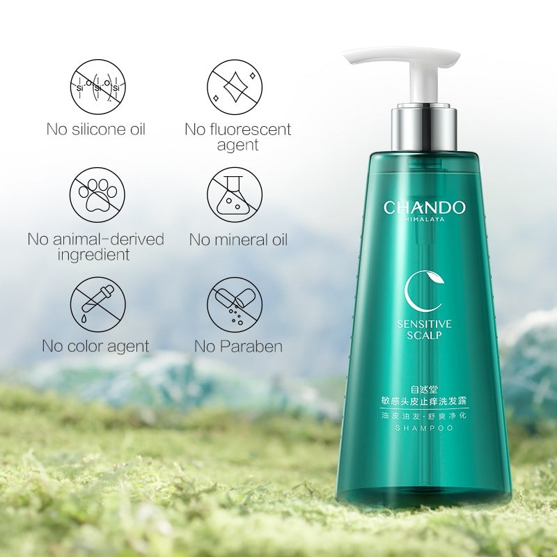 CHANDO Himalaya Anti-Sensitive Scalp & Hair Treatment Shampoo  550ml 自然堂敏感头皮止痒洗发露 550ml