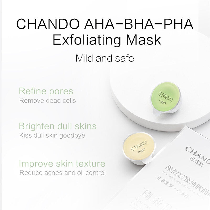 CHANDO Himalaya AHA-BHA-PHA Exfoliating Facial Mask 6gx9Pcs 自然堂果酸细致焕肤面膜(花盒升级) (6g x 9 Pcs)