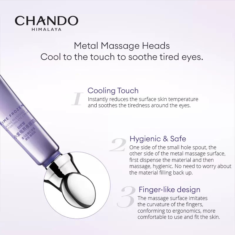 CHANDO Himalaya Time Frozen Aging Resistance Activating Eye Cream 15g 自然堂凝时鲜颜小紫瓶眼霜 提亮眼周 淡化细纹  15g