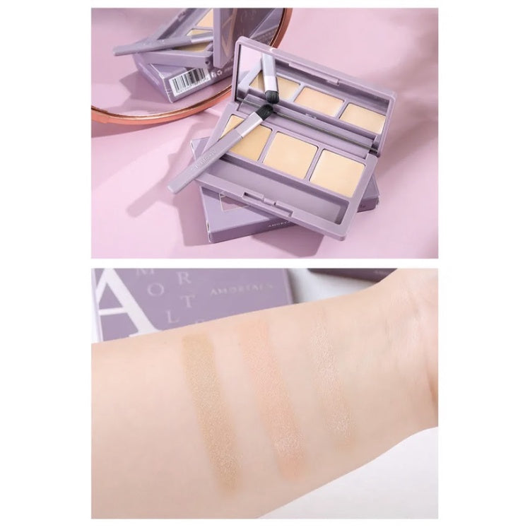 AMORTALS Korea Cream Concealer Palette Amortals 韩国尔木萄三色遮瑕盘