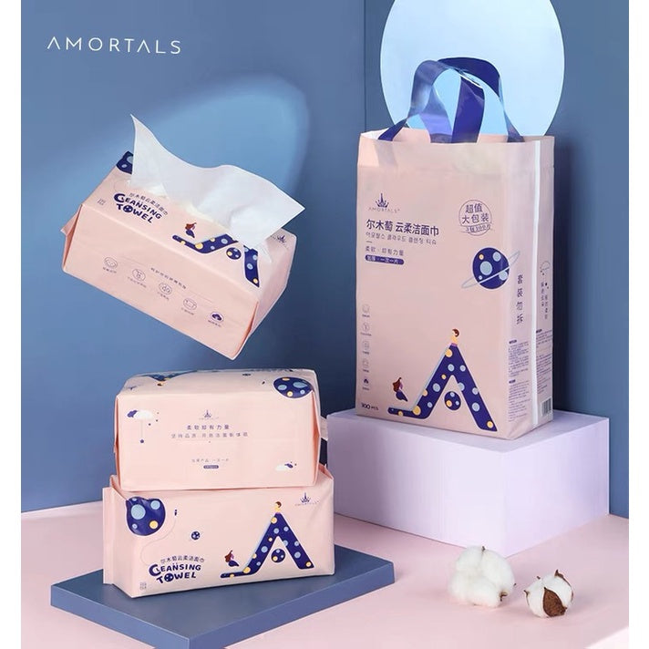 AMORTALS KOREA Soft Cleansing Towel Amortals尔木萄云柔洁面巾 一次性洁面巾