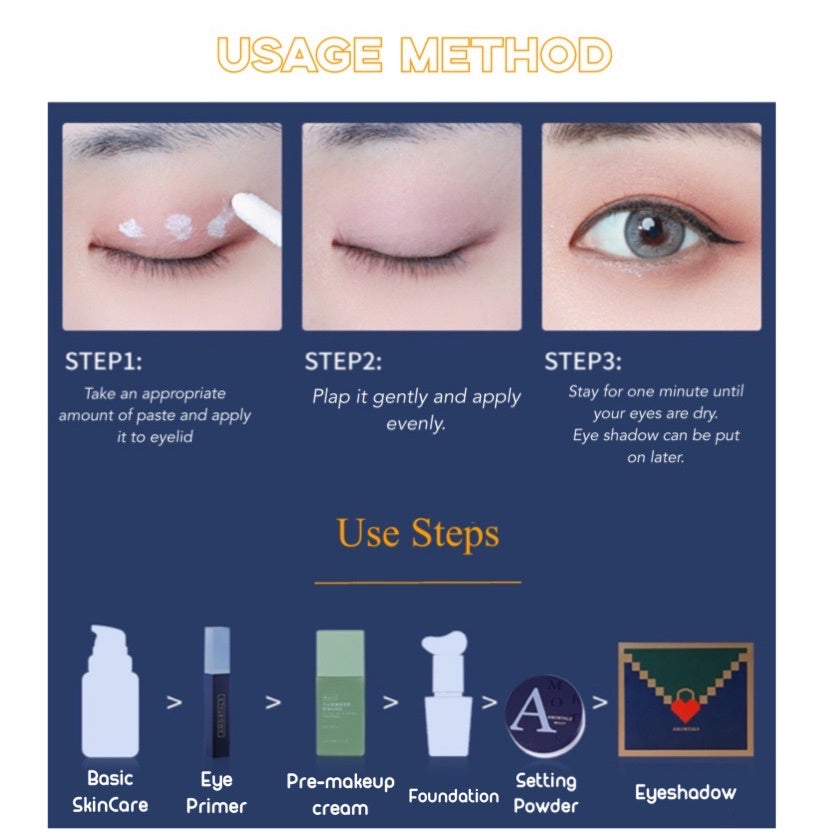 AMORTALS KOREA Long-lasting Sweat-Proof Water-Proof Eye Makeup Primer Amortals 尔木萄眼部打底膏妆前乳定妆持久防汗防晕染持妆遮瑕眼霜