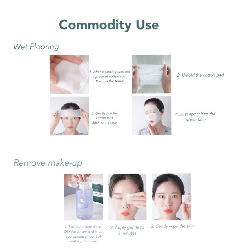 AMORTALS Special Cotton Pad for Wet Compress On Face Amortals 尔木萄可拉伸湿敷棉敷脸专用化妆棉