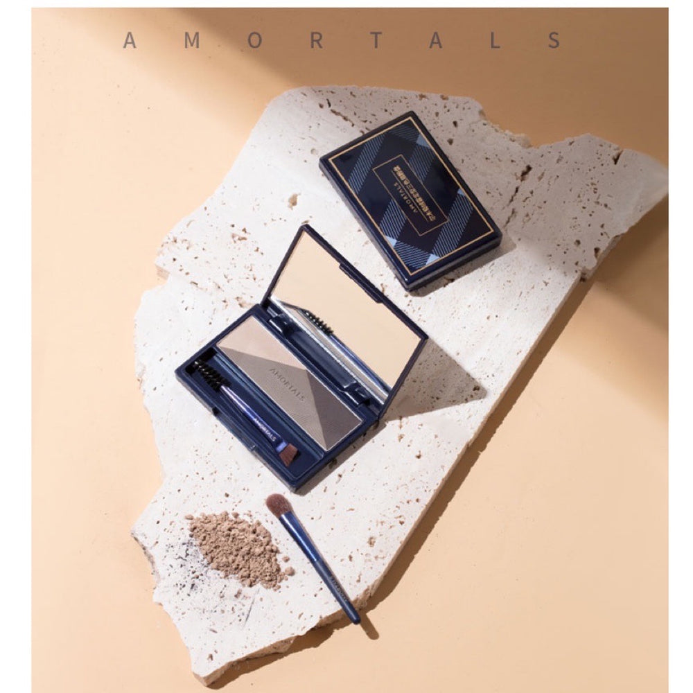 AMORTALS KOREA Natural Matte Eyebrow Powder Amortals 尔木萄三色眉粉盘