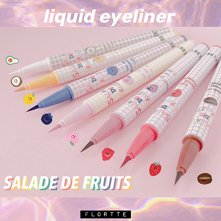 FLORTTE Salade De Fruits Liquid Eyeliner Flortte 花落利亚水果沙拉眼线液笔 花落利亚网红眼线笔 显色持久不晕染