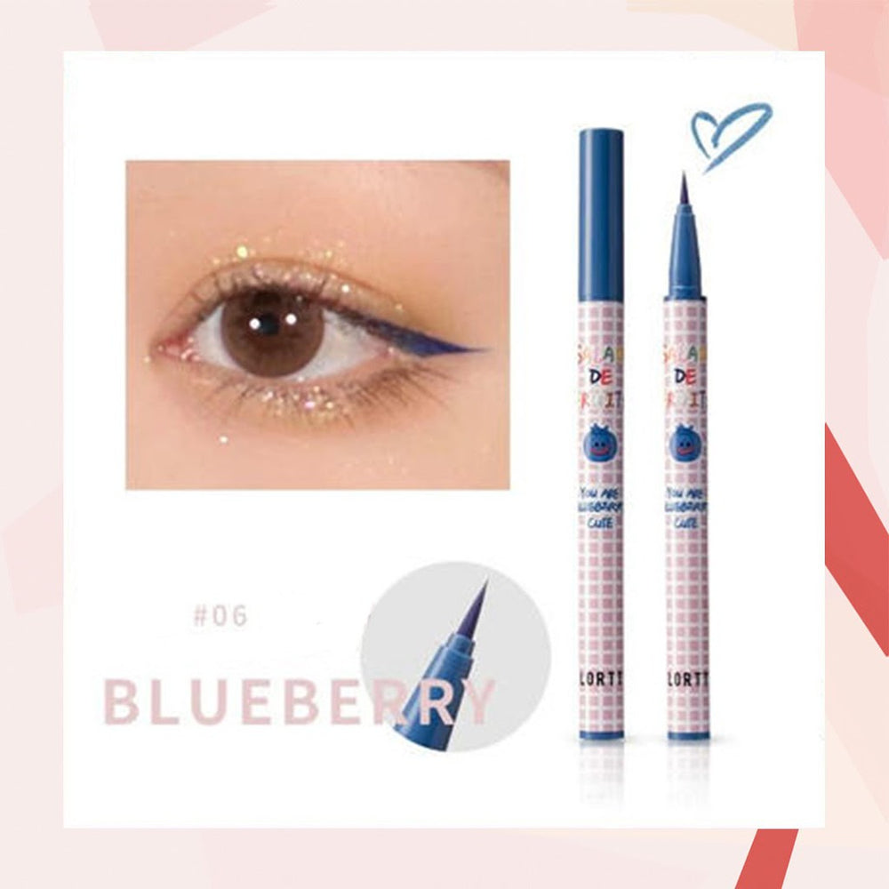 FLORTTE Salade De Fruits Liquid Eyeliner Flortte 花落利亚水果沙拉眼线液笔 花落利亚网红眼线笔 显色持久不晕染