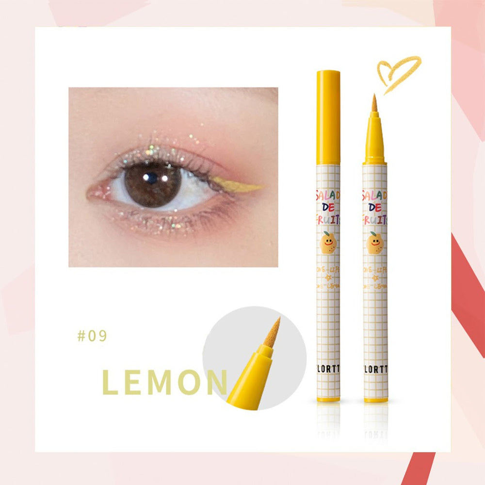 FLORTTE Salade De Fruits Liquid Eyeliner Flortte 花落利亚水果沙拉眼线液笔 花落利亚网红眼线笔 显色持久不晕染